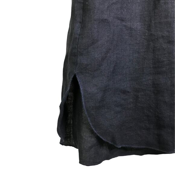 Three Dots Dress Womens Size XS Navy Blue Pom‎ Pom Trim V-Neck 3/4 Sleeve - Picture 6 of 10